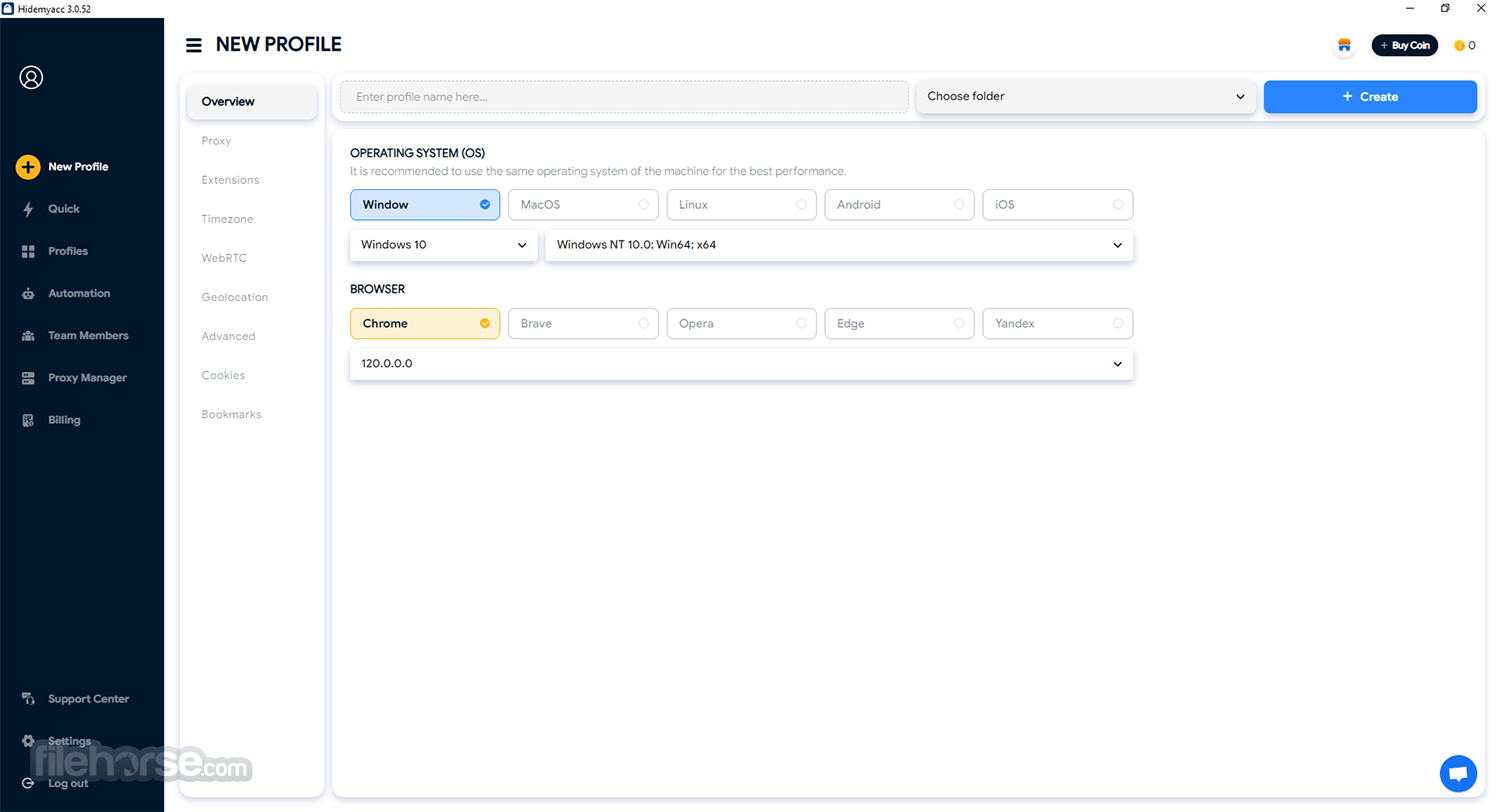 Hidemyacc 3.0.98 Screenshot 3