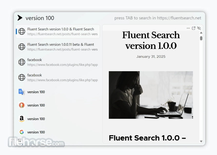 Fluent Search Screenshot 3