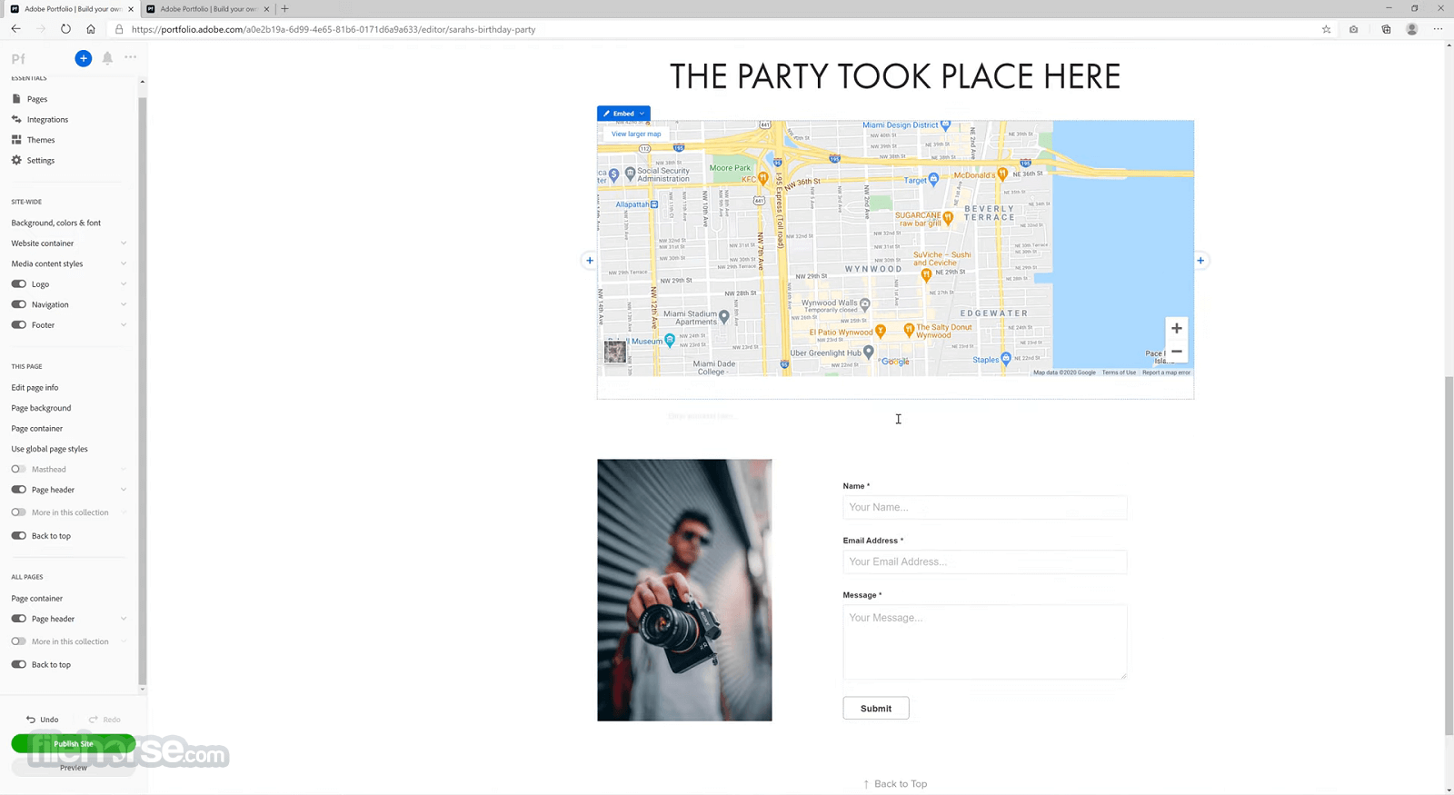 Adobe Portfolio Screenshot 2