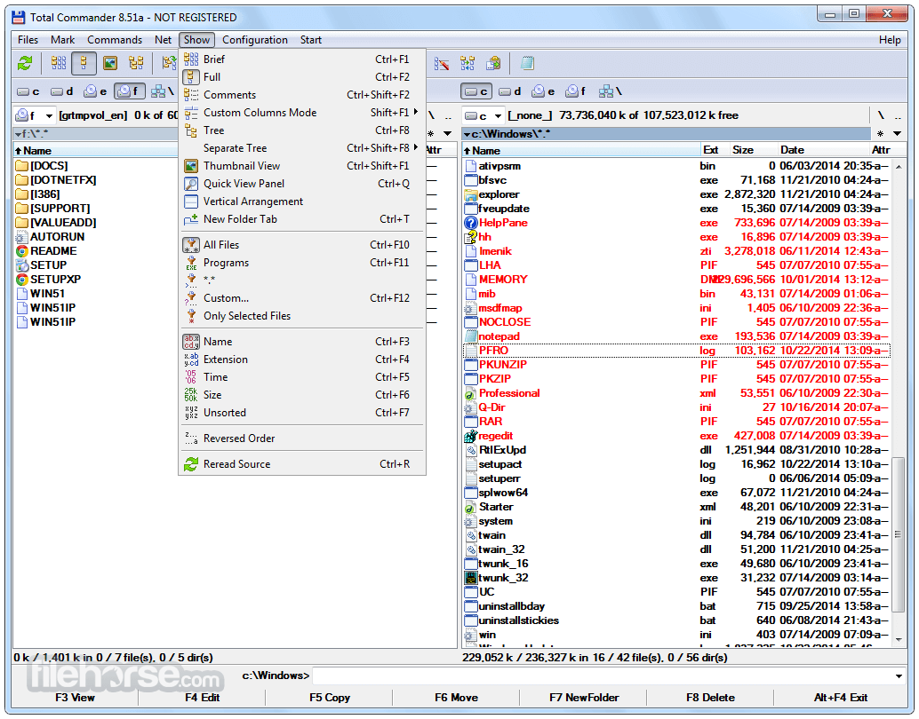 Total Commander 11.58 (64-bit) Screenshot 1