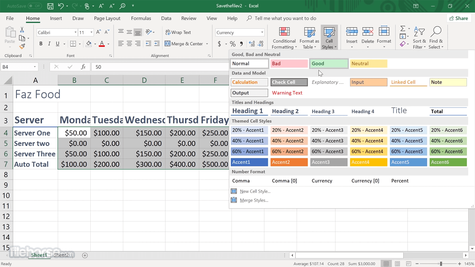 Microsoft Excel Screenshot 3
