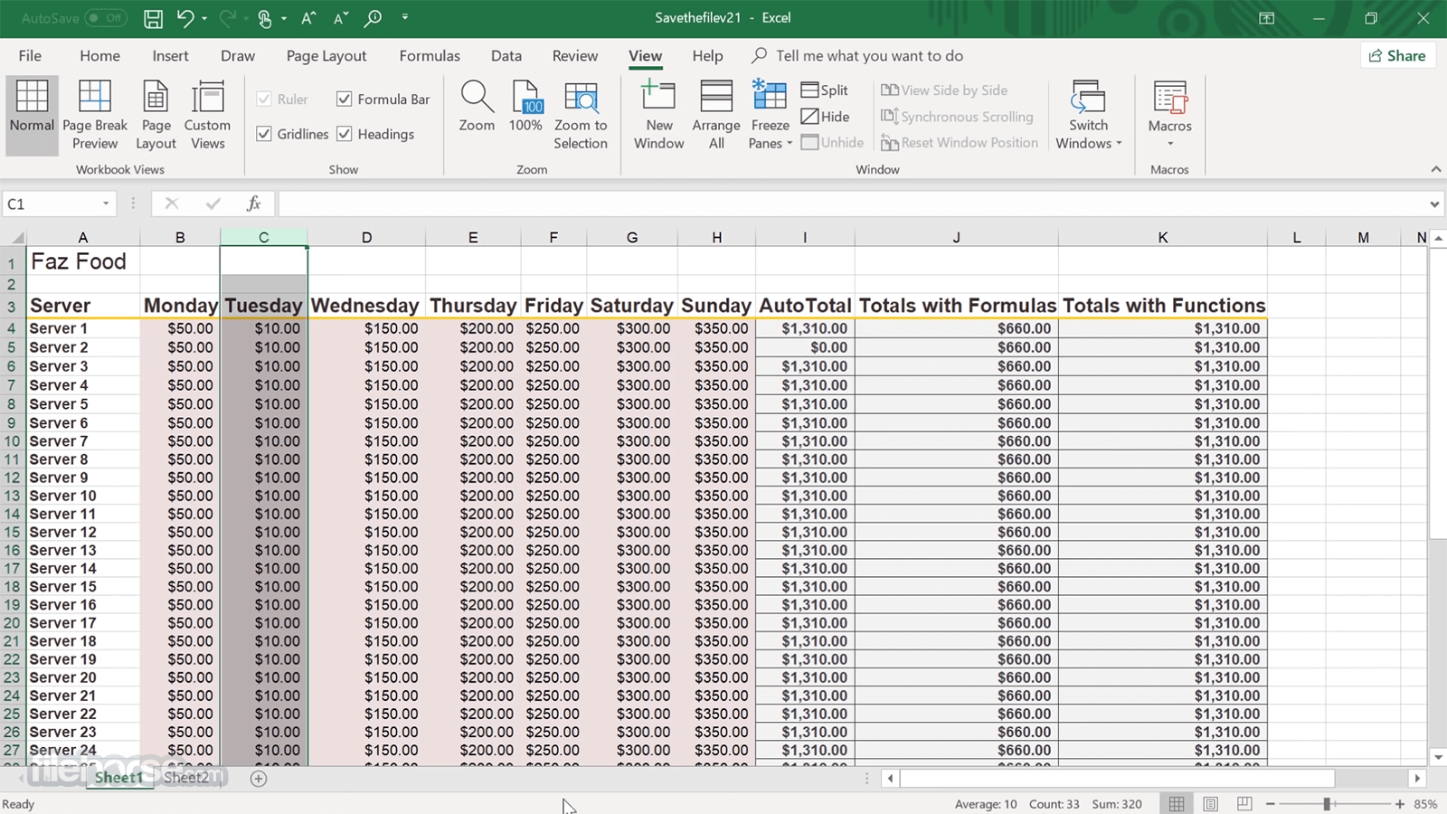 Microsoft Excel Screenshot 4