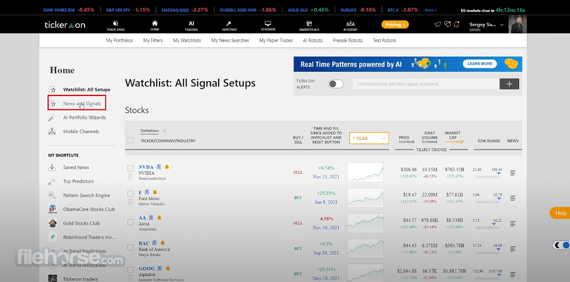 Tickeron - Swing and Day Trading Screenshot 1