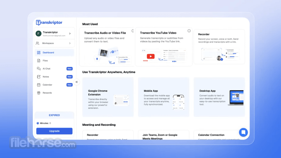 Transkriptor Screenshot 1