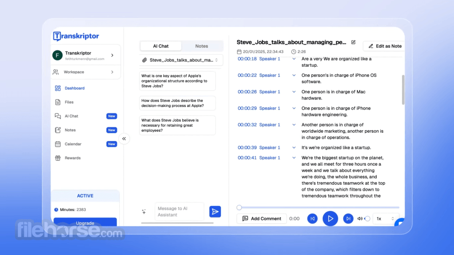 Transkriptor Screenshot 3