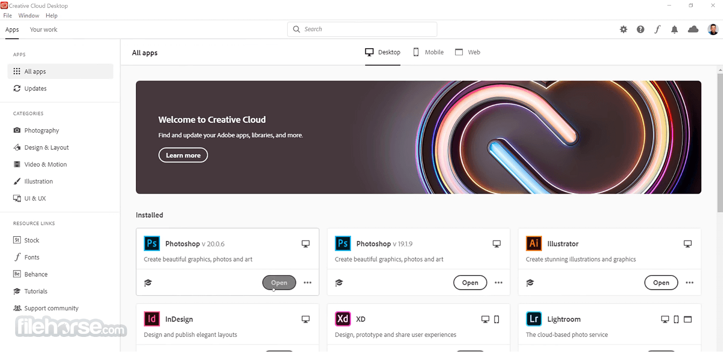 Adobe Creative Cloud Screenshot 1