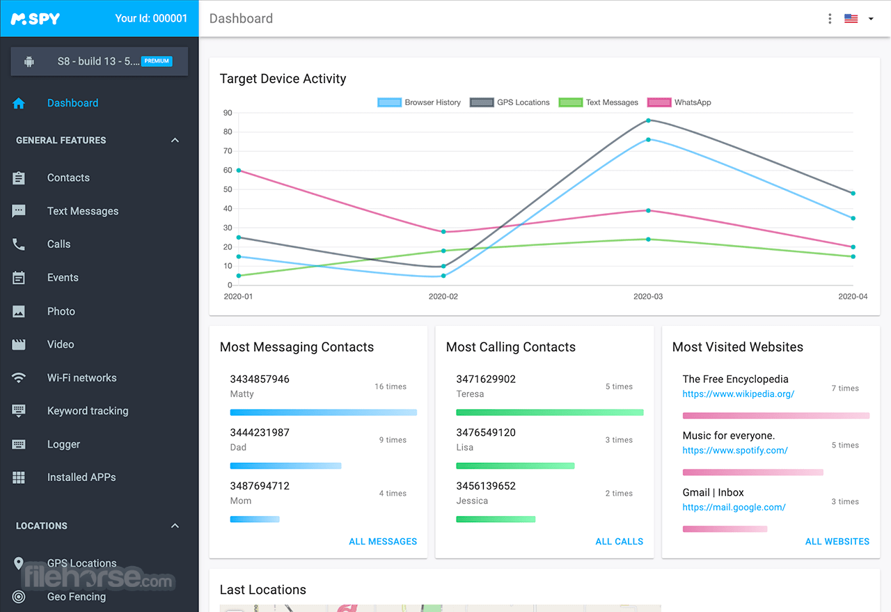 mSpy Screenshot 1