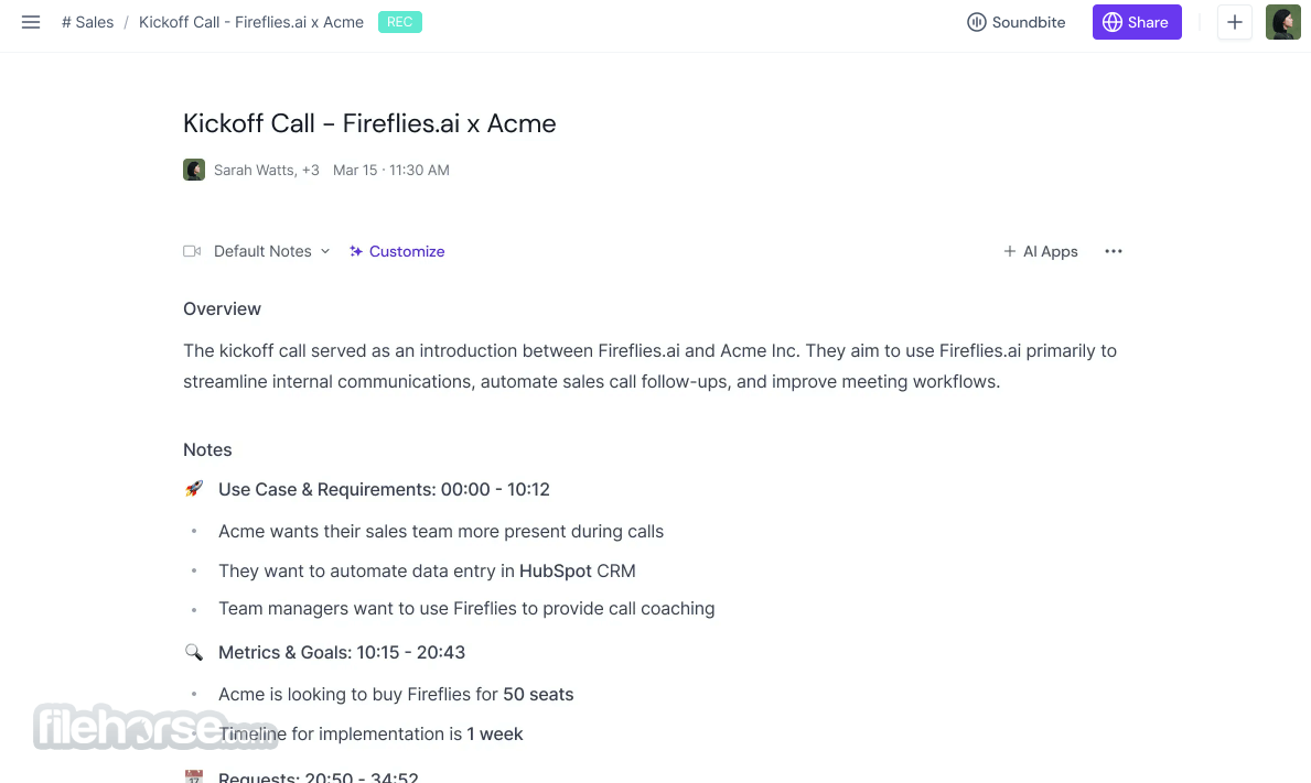 Fireflies AI Notetaker Screenshot 2