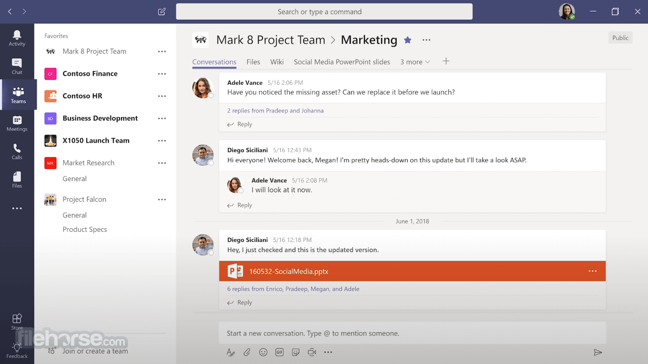 Microsoft Teams 1.8.00.27654 (64-bit) Screenshot 1