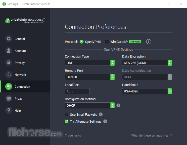 Private Internet Access 3.7.2 Build 08420 Screenshot 2