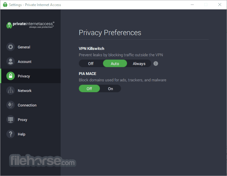 Private Internet Access 3.7.2 Build 08420 Screenshot 3